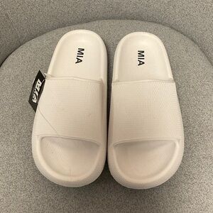MIA Classic White Slide Sandals